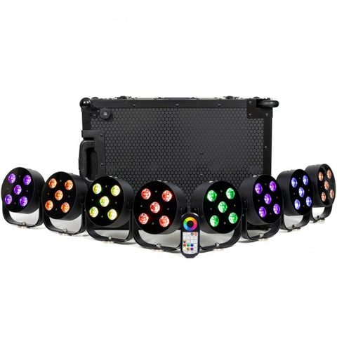 MOBILE PAR HEX 5 BUNDLE DA 8 CON FLIGHT CASE