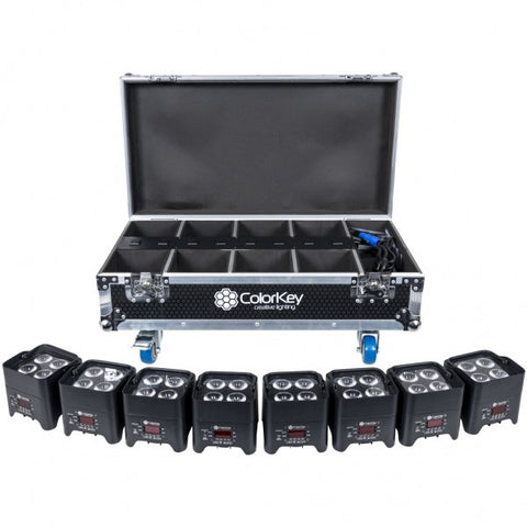 MOBILE PAR MINI HEX 4 BUNDLE DA 8 CON FLIGHT CASE